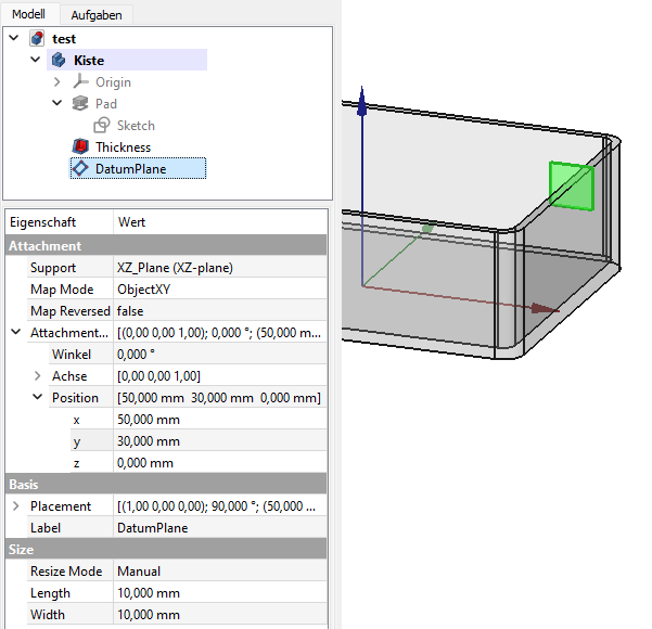 Screenshot Bezugsebene
