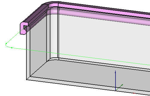Screenshot eines Deckels mit gesweeptem Au&szlig;enrand