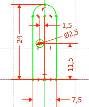 Skizze der Klinge Skizze der Klinge