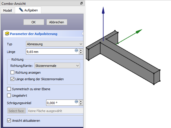 Screenshot des Grundk&ouml;rpers beim Aufpolsterung