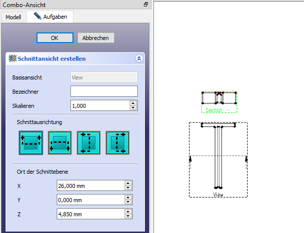 Screenshot Schnittansicht