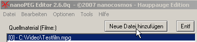 Screenshot:Datei &ouml;ffnen bei nanoPEG